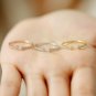 Dual Birthstone Open Cuff Diamond Ring 14k Solid Gold Promise Ring Birthday Gift