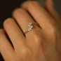 Diamond Cluster Ring 14k Solid Gold Minimalist Wedding Ring Genuine Diamond Ring