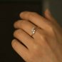 Diamond Cluster Ring 14k Solid Gold Minimalist Wedding Ring Genuine Diamond Ring