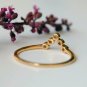 Chevron Ring 14k Gold Diamond V Band Bezel Diamond Dainty Stack Wedding Ring.