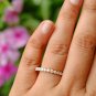 Diamond Prong Ring 14k Solid Gold Straight Diamond Stackable Wedding PromiseRing