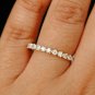 Diamond Prong Ring 14k Solid Gold Straight Diamond Stackable Wedding PromiseRing