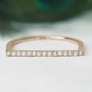 Diamond Ring 14k Gold Stackable Diamond Ring D Shape Ring Anniversary Ring.