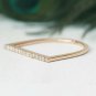 Diamond Ring 14k Gold Stackable Diamond Ring D Shape Ring Anniversary Ring.