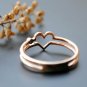 Love Heart Ring 14k Gold Double Band Ring Lovers Ring Diamond Band Birthday Gift