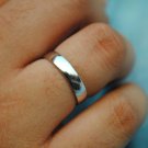 14k Solid Gold Wedding Band Unisex Minimalist White Gold Couples Wedding Rings.