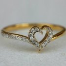 Natural Diamond Heart Shape Band Ring 14k Gold Lovers Ring Valentines Day Gift. Natural Diamond Heart Shape Band Ring 14k Gold Lovers Ring Valentines Day Gift.