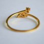 Dainty 14k Gold Diamond Crossover Leaf Ring Everyday Leaf Diamond Simple Ring.