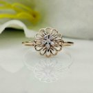14k Solid Gold Diamond Floral Ring Designer Gold Diamond Engagement Ring Jewelry