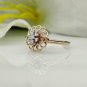 14k Solid Gold Diamond Floral Ring Designer Gold Diamond Engagement Ring Jewelry