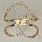 Natural Pave Diamond Double Rounded Circle Ring 14k Gold Diamond Ring Fine Ring