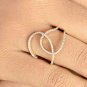 Natural Pave Diamond Double Rounded Circle Ring 14k Gold Diamond Ring Fine Ring