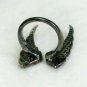 Pave Diamond Angel Wing Ring 14k Gold 925 Silver Diamond Cuff Ring Birthday Gift