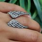 Pave Diamond Angel Wing Ring 14k Gold 925 Silver Diamond Cuff Ring Birthday Gift