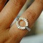 Curved Natural Diamond Ring 14k Gold Wedding Band Halo Ring Enhancer Band Gift.