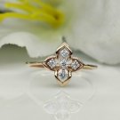 14k Solid Gold Floral Diamond Ring Designer Fashion Diamond Ring Modern Design.
