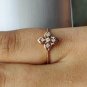 14k Solid Gold Floral Diamond Ring Designer Fashion Diamond Ring Modern Design.