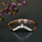 Stack able Wedding Diamond Ring 14k White Gold Bridal Stack Ring Enhancer Gift.