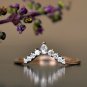 Stack able Wedding Diamond Ring 14k White Gold Bridal Stack Ring Enhancer Gift.