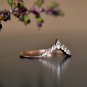 Stack able Wedding Diamond Ring 14k White Gold Bridal Stack Ring Enhancer Gift.