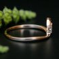 Natural Diamond Wedding Band 14k Gold Minimal Diamond Ring Triangle Ring Band.