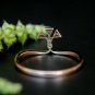 Natural Diamond Wedding Band 14k Gold Minimal Diamond Ring Triangle Ring Band.