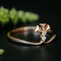 Natural Diamond Wedding Band 14k Gold Minimal Diamond Ring Triangle Ring Band.