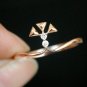 Natural Diamond Wedding Band 14k Gold Minimal Diamond Ring Triangle Ring Band.