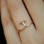 Natural Diamond Wedding Band 14k Gold Minimal Diamond Ring Triangle Ring Band.