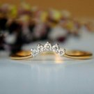 Curved Wedding Ring Band 14k Gold Natural Diamond Stackable Ring Bridal Gift. Curved Wedding Ring Band 14k Gold Natural Diamond Stackable Ring Bridal Gift.