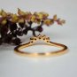Curved Wedding Ring Band 14k Gold Natural Diamond Stackable Ring Bridal Gift.