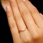 Curved Wedding Ring Band 14k Gold Natural Diamond Stackable Ring Bridal Gift.