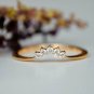 Curved Wedding Ring Band 14k Gold Natural Diamond Stackable Ring Bridal Gift.