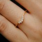 Curved Wedding Ring Band 14k Gold Natural Diamond Stackable Ring Bridal Gift.