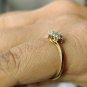 Diamond Wedding Ring 14k Solid Gold Cluster Ring Engagement Band Birthday Gift.