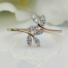 14k Solid Gold Leaf Diamond Ring Handmade Diamond Fashion Wedding Ring Gift. 14k Solid Gold Leaf Diamond Ring Handmade Diamond Fashion Wedding Ring Gift.