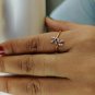 14k Solid Gold Leaf Diamond Ring Handmade Diamond Fashion Wedding Ring Gift.