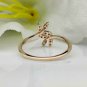 14k Solid Gold Leaf Diamond Ring Handmade Diamond Fashion Wedding Ring Gift.