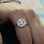 14k Solid Gold Diamond Cocktail Ring Gold Diamond Wedding Ring Proposal Ring.
