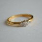 Diamond Engagement Ring Three Diamond Wedding Promise Ring 14k Solid Gold Ring.