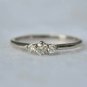 Diamond Engagement Ring Three Diamond Wedding Promise Ring 14k Solid Gold Ring.