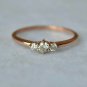 Diamond Engagement Ring Three Diamond Wedding Promise Ring 14k Solid Gold Ring.