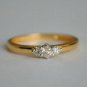 Diamond Engagement Ring Three Diamond Wedding Promise Ring 14k Solid Gold Ring.