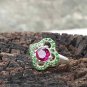 Purple Garnet Combination Ring Sterling Silver Ring For Wedding/Birthdays