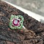 Purple Garnet Combination Ring Sterling Silver Ring For Wedding/Birthdays