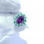 Purple Garnet Cluster Ring 925 Silver Cluster Engagement Ring Wedding Day Gift.