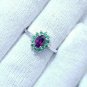 Purple Garnet Cluster Ring 925 Silver Cluster Engagement Ring Wedding Day Gift.