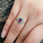 Purple Garnet Cluster Ring Sterling Sliver Ring For Birthday/Anniversary Gift.