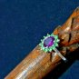 Purple Garnet Cluster Ring Sterling Sliver Ring For Birthday/Anniversary Gift.
