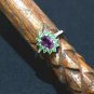 Purple Garnet Cluster Ring Sterling Sliver Ring For Birthday/Anniversary Gift.